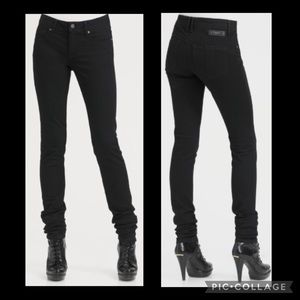 Burberry Brit Kensington Slim Womens Black Mid-Rise Skinny Jeans Jeggings 26x33